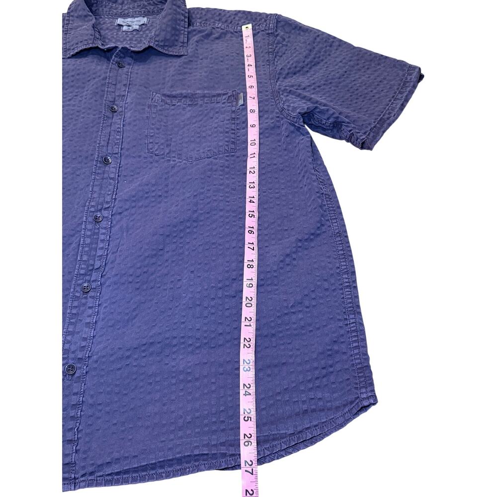 Urban Outfitters Mens XL Purple Textured Short Sleeve Button Down Shirt - Picture 5 of 6